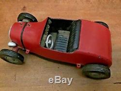 VINTAGE 1950s ALL AMERICAN HOT ROD TETHER RED RACE CAR TOY RACER