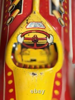 VINTAGE 1950s MARX BOAT TAIL INDY RACER #12 tin windup car large 17in LONG, NICE