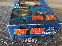 VINTAGE 1979 CORGI BATMAN BATMOBILE Penguin, Joker, Copter 5-CAR GIFT PACK