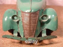 Vintage Antique 1930's Kingsbury Toys Green Lincoln Zephyr Wind-up Car