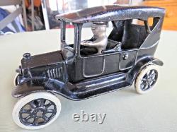 VINTAGE ANTIQUE ARCADE TOYS 1920s MODEL T PHAETON CAST IRON TOY CAR & DRIVER