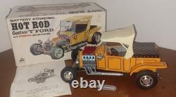 VINTAGE BATTERY OPERATED ALPS CUSTOM T FORD HOT ROD TOY CAR in BOX JAPAN NICE