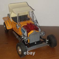 VINTAGE BATTERY OPERATED ALPS CUSTOM T FORD HOT ROD TOY CAR in BOX JAPAN NICE
