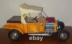 VINTAGE BATTERY OPERATED ALPS CUSTOM T FORD HOT ROD TOY CAR in BOX JAPAN NICE