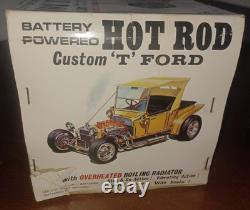 VINTAGE BATTERY OPERATED ALPS CUSTOM T FORD HOT ROD TOY CAR in BOX JAPAN NICE