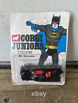 VINTAGE Batman CORGI JUNIORS 1966 BATMOBILE #69 NEW RED INTERIOR