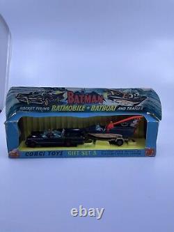 VINTAGE CORGI TOYS No 3 GIFT SET BATMOBILE and BATBOAT 1966