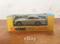 Vintage Corgi Toys Sports Car #270 James Bond 007 Aston Martin Db5 Silver Nib