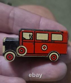 VINTAGE Cracker Jack TIN LITHO Ambulance Car Toy