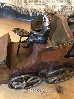 VINTAGE D. P. CLARK AMERICAN HILL CLIMBER TOURING CAR FRICTION TOY Cast Iron