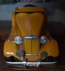 VINTAGE DOEPKE MODEL TOYS MG PRESSED STEEL 1950'S Yellow Sports Car Roadster