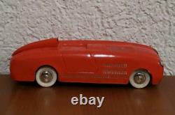 VINTAGE Dux Veritas Red Sports Race Car Toy Wind Up Tin Germany 50s