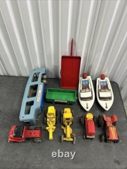 VINTAGE JAPAN TIN Truck CAR Hauler Tractor SSS Cruiser BOAT Farm TRAILER LOT