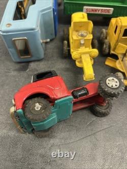 VINTAGE JAPAN TIN Truck CAR Hauler Tractor SSS Cruiser BOAT Farm TRAILER LOT