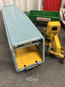 VINTAGE JAPAN TIN Truck CAR Hauler Tractor SSS Cruiser BOAT Farm TRAILER LOT