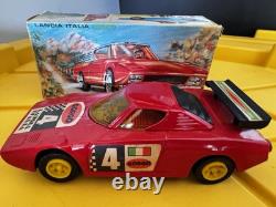 VINTAGE LANCIA ITALIA BRAND TIN TOY CAR GORGO MADE IN ARGENTINA WithBOX NIB 1970