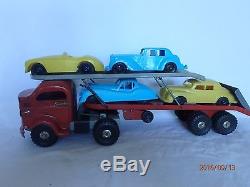 Vintage Lincoln Toys Auto Transport Diesel Truck With 4 Reliable Cars