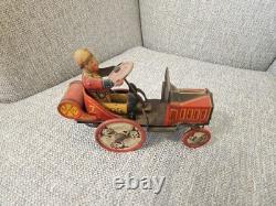 VINTAGE MARX COWBOY WHOOPIE CAR WORKS WIND UP TOY 345-W (See All Pics)