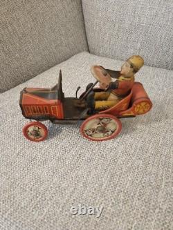 VINTAGE MARX COWBOY WHOOPIE CAR WORKS WIND UP TOY 345-W (See All Pics)