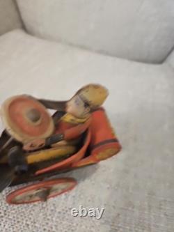VINTAGE MARX COWBOY WHOOPIE CAR WORKS WIND UP TOY 345-W (See All Pics)