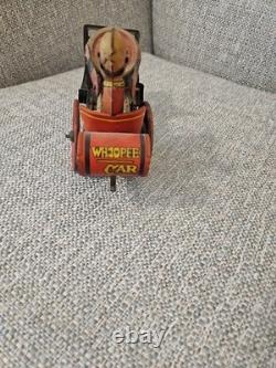 VINTAGE MARX COWBOY WHOOPIE CAR WORKS WIND UP TOY 345-W (See All Pics)
