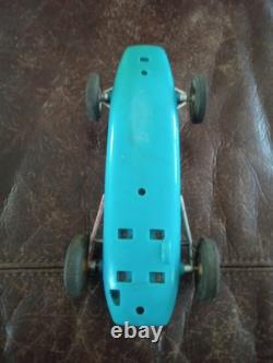 VINTAGE MARX TOYS PLASTIC FRICTION RACER CAR BLUE PRE OWNED Read Descr