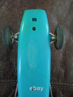 VINTAGE MARX TOYS PLASTIC FRICTION RACER CAR BLUE PRE OWNED Read Descr