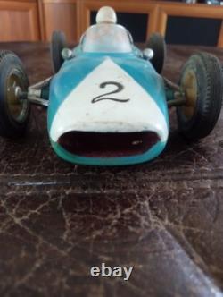VINTAGE MARX TOYS PLASTIC FRICTION RACER CAR BLUE PRE OWNED Read Descr