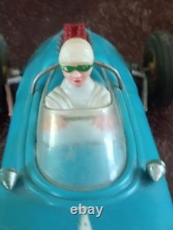 VINTAGE MARX TOYS PLASTIC FRICTION RACER CAR BLUE PRE OWNED Read Descr