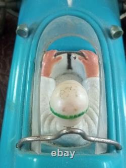 VINTAGE MARX TOYS PLASTIC FRICTION RACER CAR BLUE PRE OWNED Read Descr