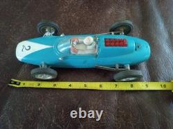 VINTAGE MARX TOYS PLASTIC FRICTION RACER CAR BLUE PRE OWNED Read Descr