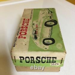 VINTAGE MASUDAYA (MODERN TOYS), TIN, PORSCHE 356 COUPE FULLY WORKING WithBOX