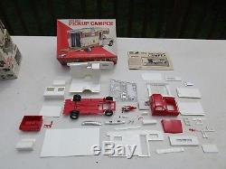 VINTAGE MPC CHEVY OPEN ROAD PICKUP CAMPER GMC Truck 1/25 Model Kit Car Toy Lot