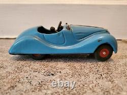 VINTAGE SCHUCO EXAMICO 4001 TIN LITHO WIND UP WITH KEY GERMANY Clear Blue CAR