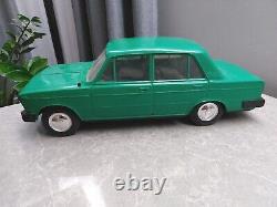 VINTAGE SOVIET LARGE 17.5'' (45 CM) Two PLASTIC VAZ LADA CAR TOYS MODELS