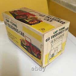 VINTAGE, TIN B/O CAP FIRING OLD FASHION CAR! COMPLETE WithBOX! FULLY OPERATIONAL