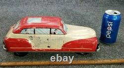 VINTAGE TIN LITHO WOLVERINE LARGE TOY CAR 13 PUSH DOWN TO GO (WORKS) 1940s USA