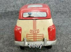 VINTAGE TIN LITHO WOLVERINE LARGE TOY CAR 13 PUSH DOWN TO GO (WORKS) 1940s USA