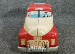 VINTAGE TIN LITHO WOLVERINE LARGE TOY CAR 13 PUSH DOWN TO GO (WORKS) 1940s USA