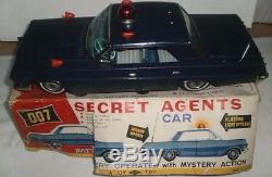 VINTAGE TIN TOY CHEVROLET SECRET AGENTS BIG CAR BY SPESCO JAPAN FREE SHIPPING