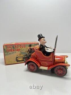 VINTAGE TOY CAR MYSTERY TYPE CRANK ACTION /GAY 90 Old TIMER CAR WithBOX