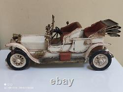 VINTAGE TOY CAR PHAETHON HANDMADE TIN METAL ANTIQUE ART DECO RETRO MODEL 37cm