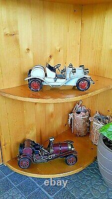 VINTAGE TOY CAR PHAETHON HANDMADE TIN METAL ANTIQUE ART DECO RETRO MODEL 37cm