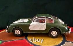 VTG 1960s Green Joustra Porsche 356B Polizei Police Car Tin Friction Toy WORKS