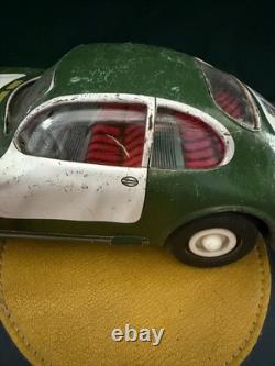 VTG 1960s Green Joustra Porsche 356B Polizei Police Car Tin Friction Toy WORKS