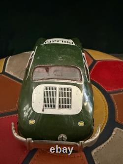 VTG 1960s Green Joustra Porsche 356B Polizei Police Car Tin Friction Toy WORKS