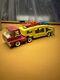 VTG 1960s STRUCTO Turbine Red Metal Toy Truck Yellow Trailer Car Hauler Carrier