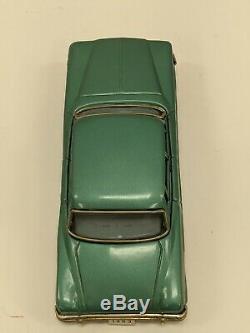 VTG Bandai 1963 Plymouth Valiant Turquoise Sedan Tin Friction Drive Car with Box