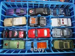 VTG Blue Tara Toy Corp Car Carrying Case Diecast Matchbox Hot Wheels With97 Cars