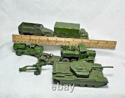 VTG Mixed 7 Piece Lot Of Dinky Toys/ Supertoys Green Military Vehicles Toys